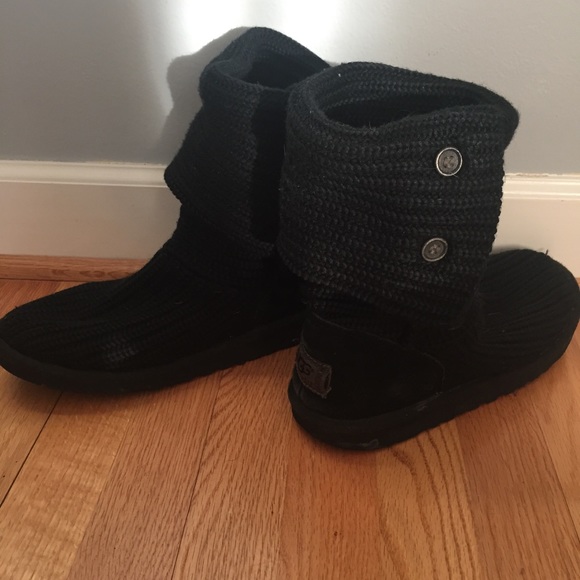 UGG Shoes - Sweater Black Short Uggs